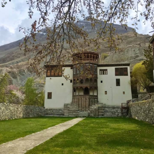 Historic Khaplu Palace (Yabgo Khar) with traditional Balti wooden architecture, Gilgit-Baltistan