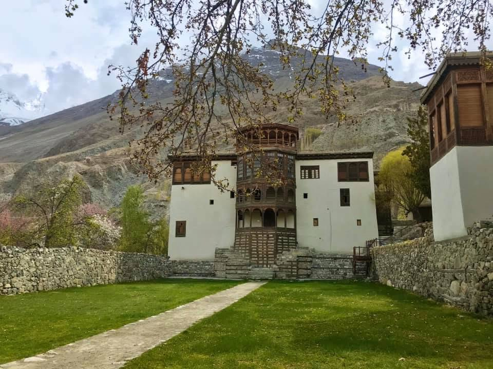 Historic Khaplu Palace (Yabgo Khar) with traditional Balti wooden architecture, Gilgit-Baltistan