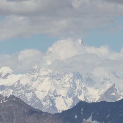 Close view of K2 from the high K2 Viewpoint above Hushe Valley, Karakoram Range